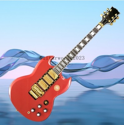 Metallic Red SG 6-String Electric Guitar Rosewood Fretboard 3H Pickups FR Bridge