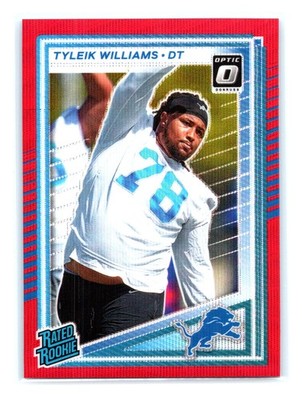 Tyleik Williams Lions 2025 Donruss #360 Optic Rated Rookies Red Power Rookie