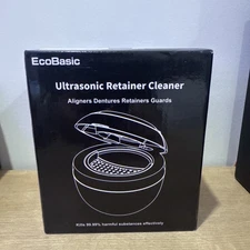 ECOBASIC ULTRASONIC RETAINER CLEANER MACHINE DENTURES MOUTH GUARDS - BLACK