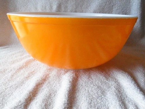 Vintage PYREX Orange 404 4 Qt Large Friendship Set Mixing Bowl-VGUC-Bright Color