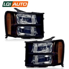 Headlights Lamp Smoke Leftright For 2007 2008-2013 Gmc Sierra 1500 2500 3500hd