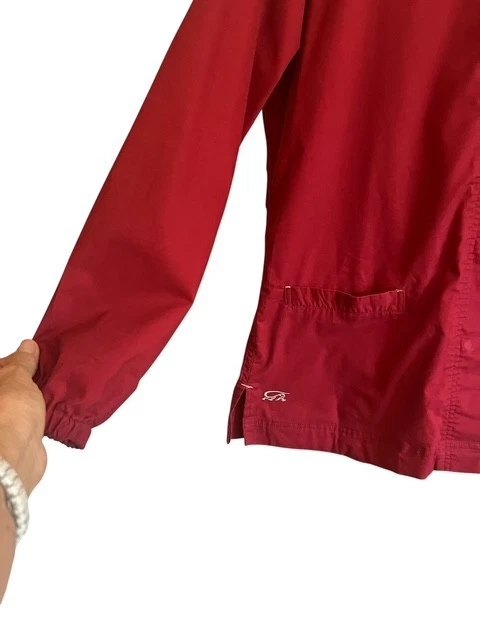 Iguana Med Scrubs Sz XL Tall Rust Red Snap Front Warm Up Jacket image 4