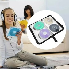 Portable Zipper DVD CD Holder 80pcs Storage Pouch Bag Carrying Case US