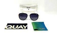 Quay Women  s All In Mini Sunglasses Black Smoke Fade Lens One Size UV Protection