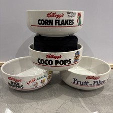 Vintage 1987 Kellogg's Cereal Bowl Set of 4 Coco Corn Rice Fruit all in VGC 