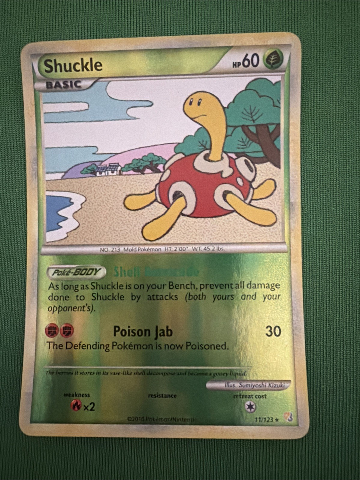 Pokemon TCG Shuckle 11/123 Heartgold & Soulsilver Reverse Holo NM