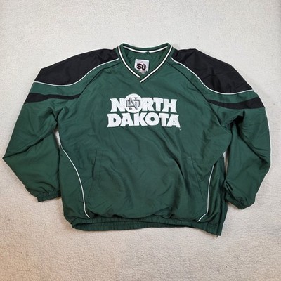 Vintage North Dakota Fighting Sioux 58 Sports Pullover Windbreaker UND Green 3X