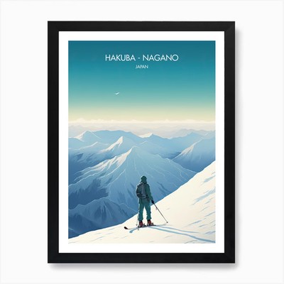 Poster von Hakuba Nagano, Japan, S gerahmtes Wandbild Poster Leinwanddruck Bild