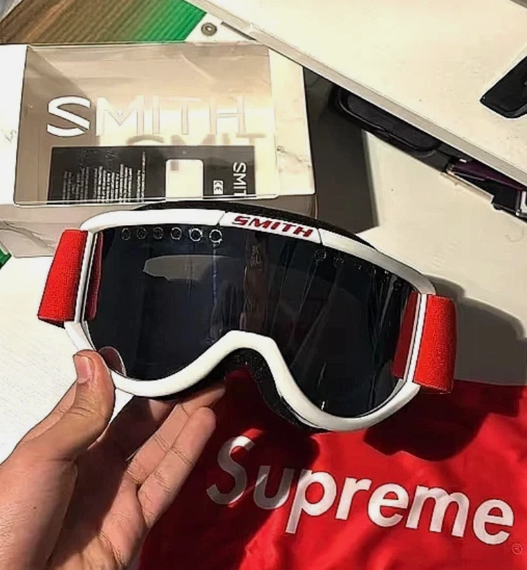 Rare Supreme x Smith FW15 White Ski Snowboard Goggles Logo New
