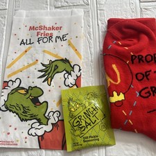 2025 McDONALD'S Grinch Socks Christmas Adult Happy Meal Red Socks