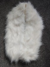 High Quality Large Faux Fur Collar- Cream- Clip Closure- Brand New/ Tag/Polybag