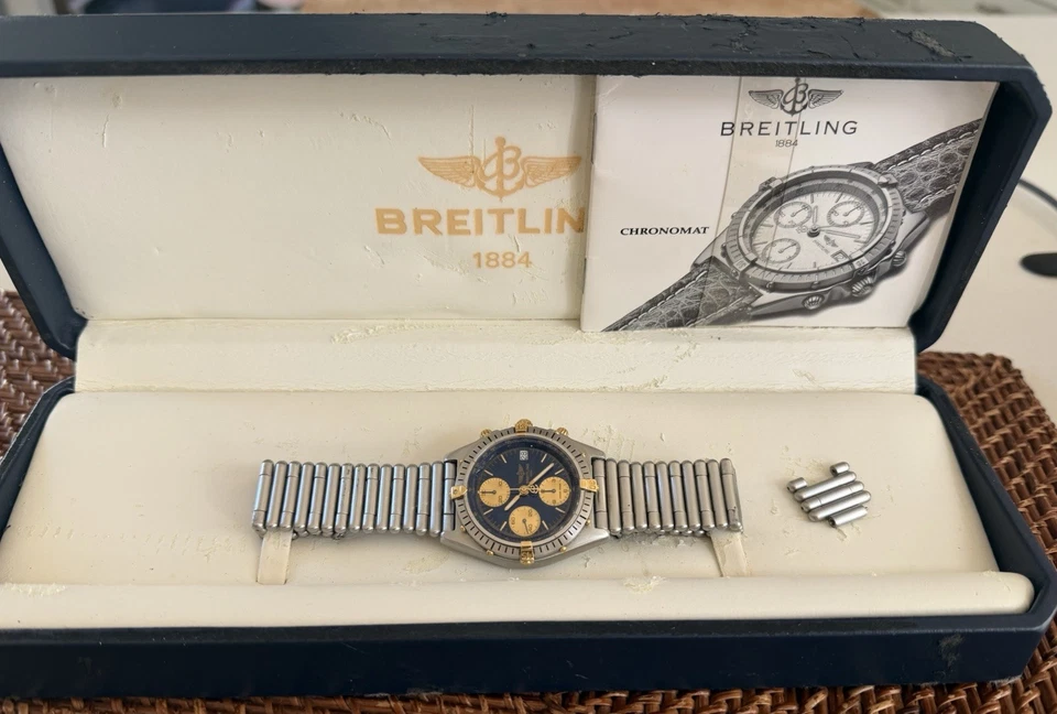 Reloj Brietling Automático Acero/Dorado Cronomat - Cara Azul Foto 4 de 4