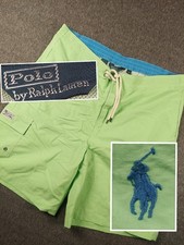Polo Ralph Lauren Swim Trunks Men's XL Lime Green Lined Shorts 90's Vintage EUC