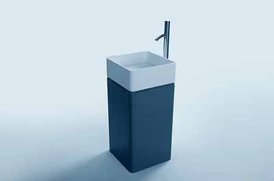 Free Standing Solid Surface Stone Resin Glossy Sink 16 x 16 inch - DW-179