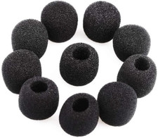 10 Pcs Black Lapel Headset Microphone Windscreen, Microphone Sponge Foam Cover M