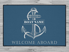 Personalised Welcome Aboard Mat Boat Accessories Boat Owner Gift Sailor Gift