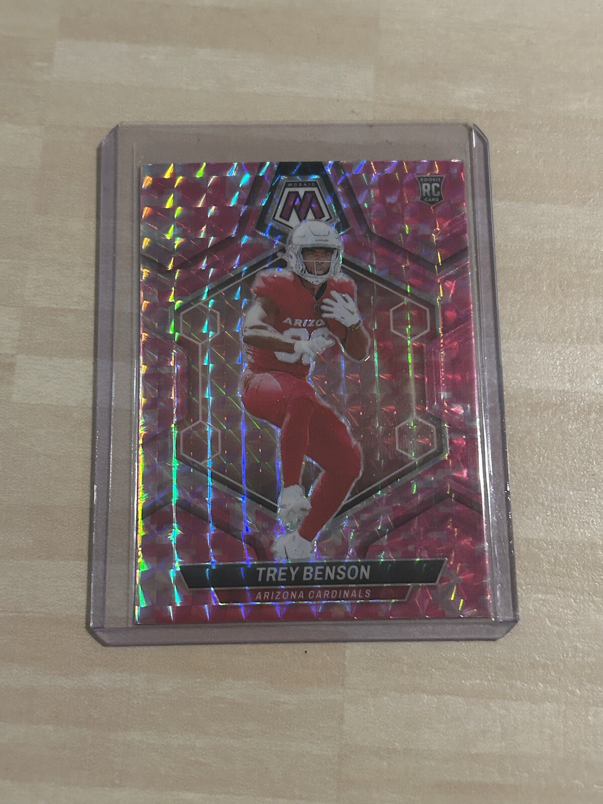 2024 Panini Mosaic - Rookies Pink Camo Mosaic Prizm #360 Trey Benson (RC)