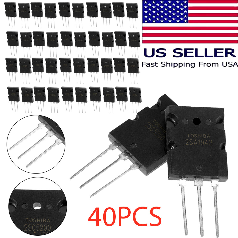 20Pairs Black Power Matched Transistors 2SA1943 2SC5200 for High Performance US