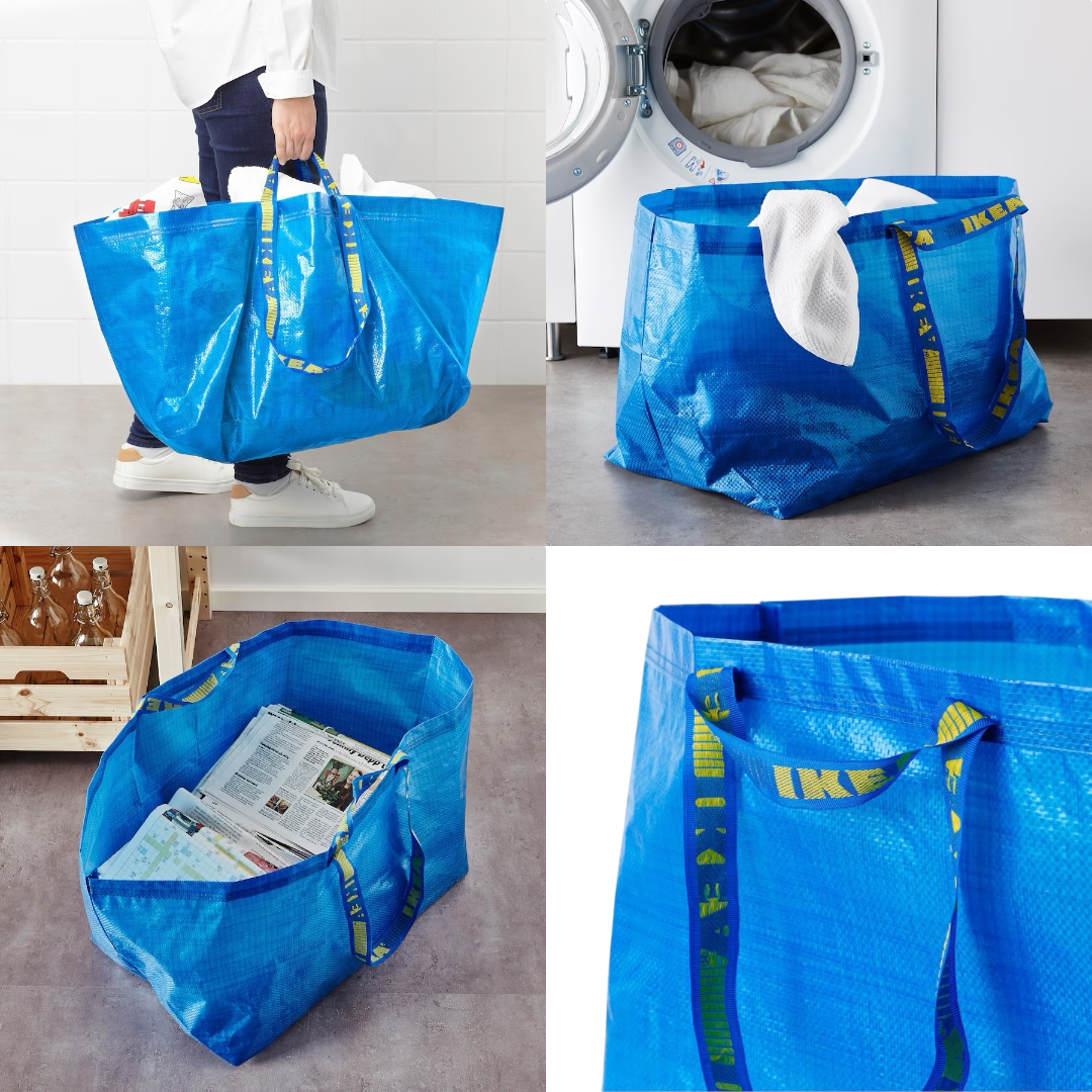 IKEA FRAKTA Large Blue Reusable Tote Bag Shopping Grocery Laundry