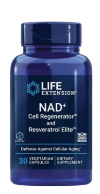 Life Extension  NAD + Cell Regenerator  and Resveratrol Elite 30 Ct Exp 2027