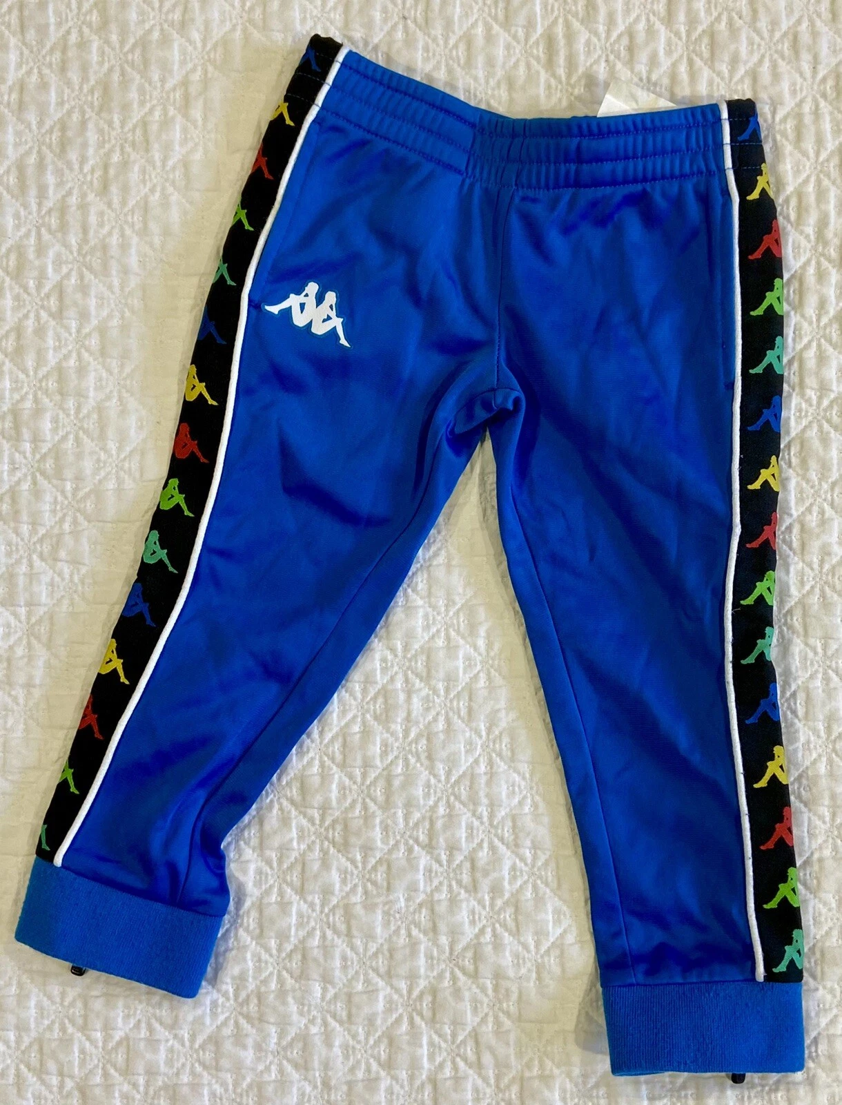 Kappa Track Sweat Pants Athletic wear Blue Ankle Zip Kids Toddler Size 3