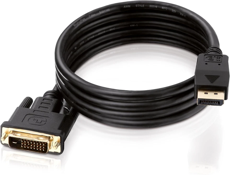 2m Displayport zu DVI Kabel Display Port auf DVI-D Stecker 24+1 Adapter Kabel PC - Bild 3 von 4