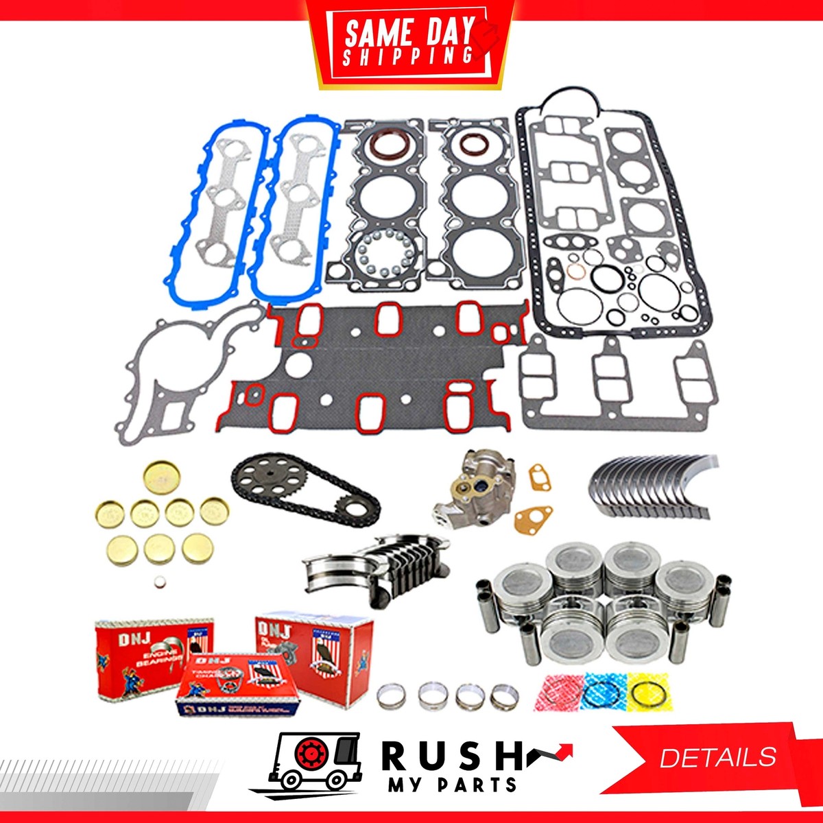 86-89 Master Engine Rebuild Kit For Ford Bronco 2.9L V6 OHV 12v