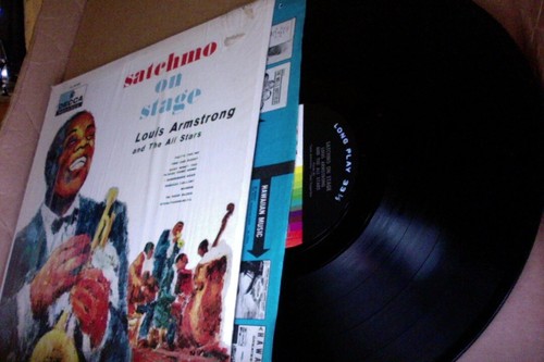 MINT- MONO Decca Lp Album Louis Armstrong and the All Stars SATCHMO ON STAGE - Picture 6 of 16