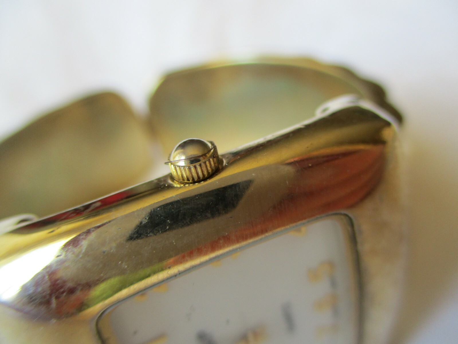 Gossip Wristwatch Rectangular White Face Gold Ton… - image 3