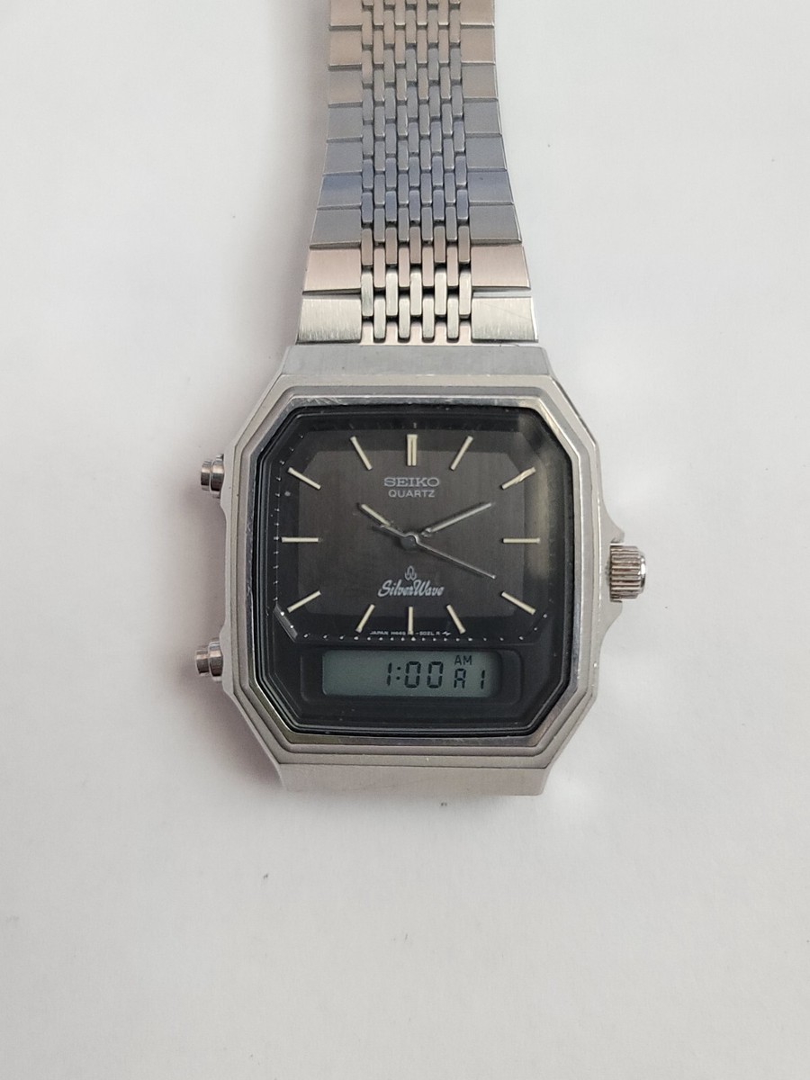 時計 SEIKO SILVER WAVE DIGI-ANA H449 DAINI 1982 Seiko H449-5040 SilverWave Ana-Digi - Chrono Collect
