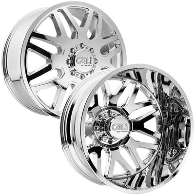 4-New 22'' Cali Off-Road 9115D Invader Dually Wheels 22x8.25 8x6.5/8x165.1 Chrome