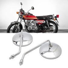 For Kawasaki KZ 400 650 750 900 1000 1300 Round Side Mirrors Motorcycle Rearview