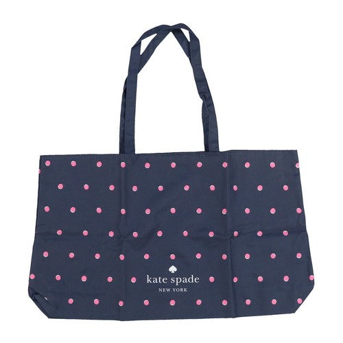 KATE SPADE Tote Bag Carry On Navy Pink Polka Dots NEW - 第 1/1 張圖片