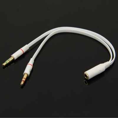 Audio Splitter Kabel Y Adapter Kopfhörer Headset 3,5 mm Klinke Computer Mic Z60