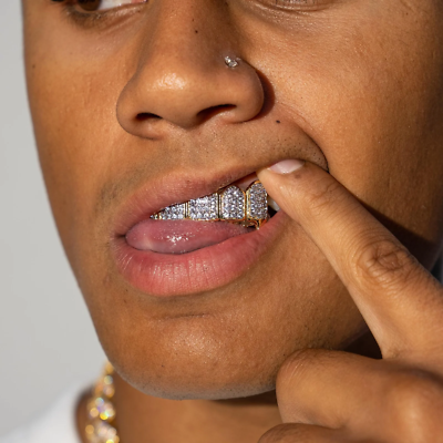 grillz grill tooth teeth cap clip shiny diamond double two mouth