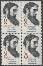 Scott # 1446 - US  Block Of 4 - Sidney Lanier - MNH -1972