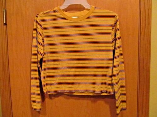 Mustard Yellow/Gold Ringer Striped LS 