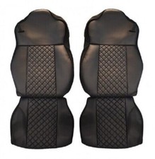 Set Di 2 Coprisedili In Eco-Pelle Nera Per Iveco Stralis 430 2004 - 2008