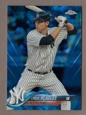CHASE HEADLEY 2018 Topps Chrome SAPPHIRE EDITION #317 Yankees Blue Refractor