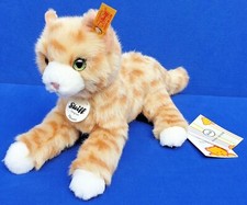 STEIFF KATZE MIMMI KUSCHELTIER CAT 099229 STOFFTIER ROT GESTROMELT 24 CM LIEGEND