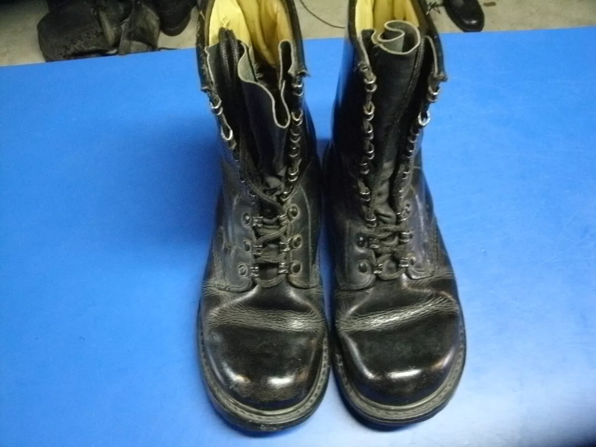 BLACK GERMAN MILITARY BOOTS 1980'S SIZE 6 1/2