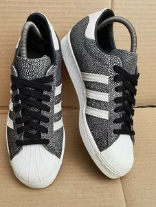 womens adidas black superstar snake trainers