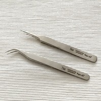 Pinzetten Set Edelstahl 2-Tlg. Wimpern Kosmetik Greif Zupf Augenbrauen Pinzette