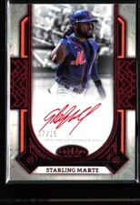 2024 Topps Tier One Starling Marte Prime Performers Autograph  /25 Red Ink SP