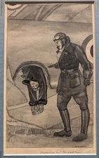 Vintage 1920s Monochrome Watercolour Illustration Blanche Damant British WWI