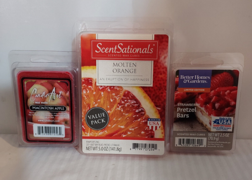 Scented wax melt cubes - 3 packages - molten orange macintosh apple pretzel bars - Picture 1 of 2