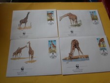 Kenya 1989 WWF Net Giraffe 4 FDC First Day Covers