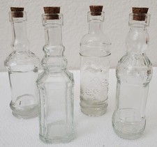 NEW Set of 4 Small Glass Various Shaped Apothecary Bottles 5" x 1.25"