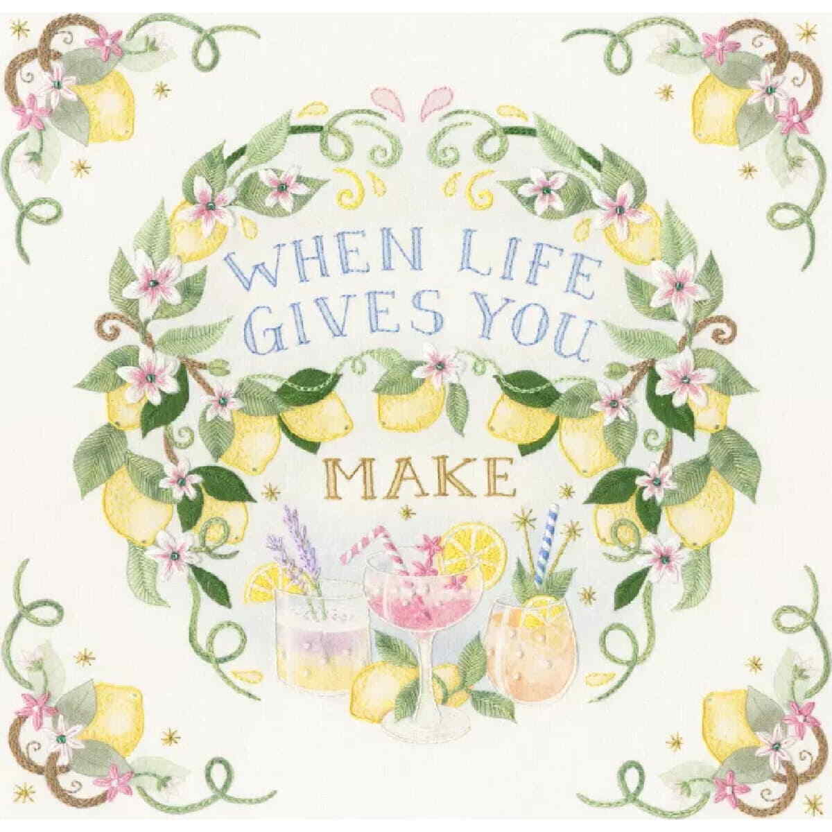 Bothy Threads stamped embroidery kit ""Splash of Sunshine"", ECA6, 24x24cm, DIY