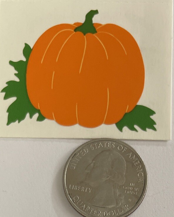 ORANGE PUMPKIN Stickers(2pc) Mrs.Grossman's•Autumn•Fall •Holiday•Thanksgiving•